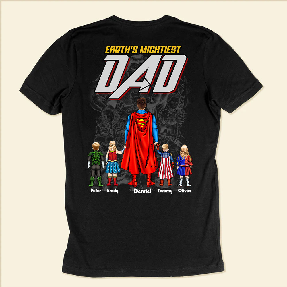 Personalized Superhero Dad T-Shirt Custom Name Gift for Father’s Day Cotton Apparel GradoCreations