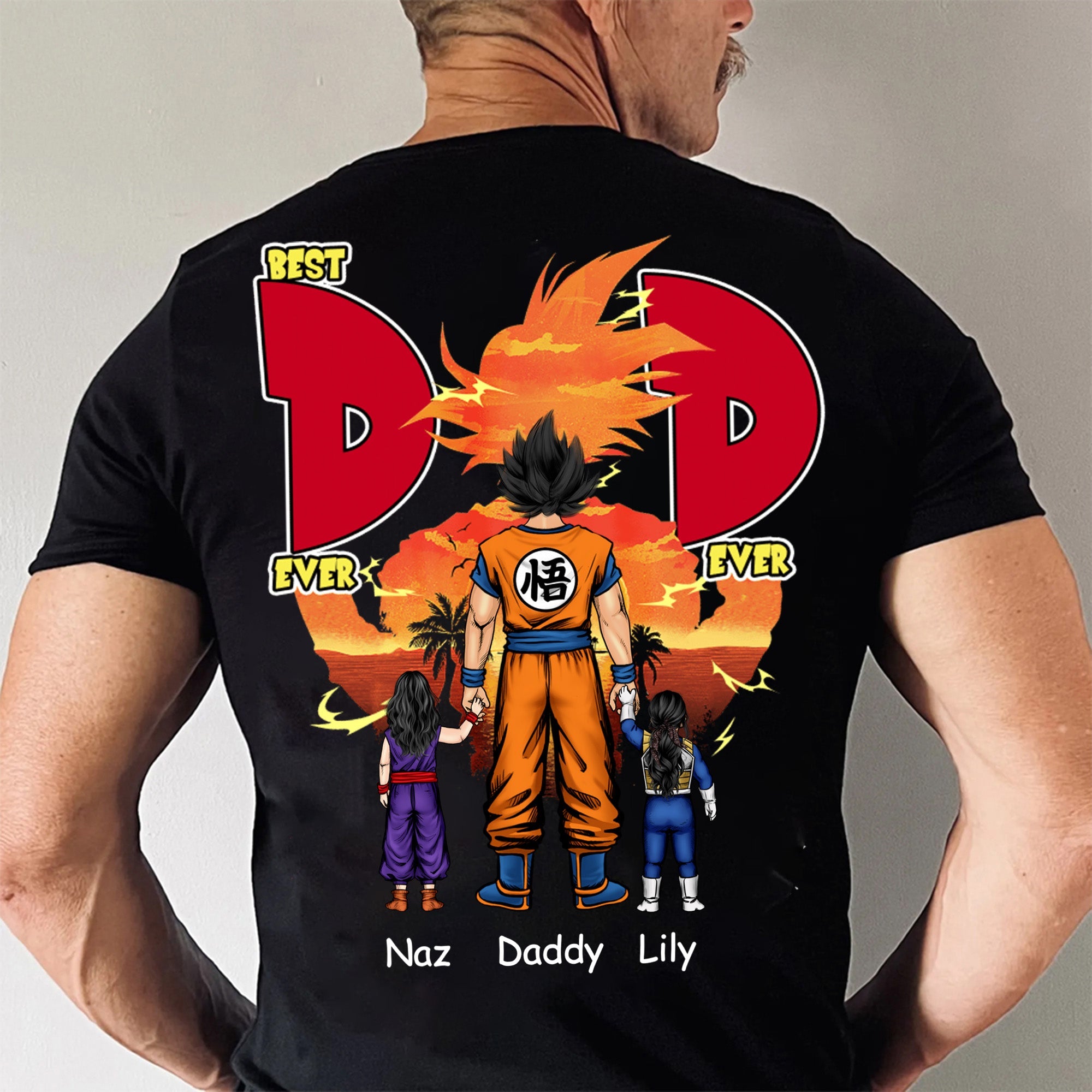 Personalized Best Dad Ever T-Shirt Custom Name Gift for Dad