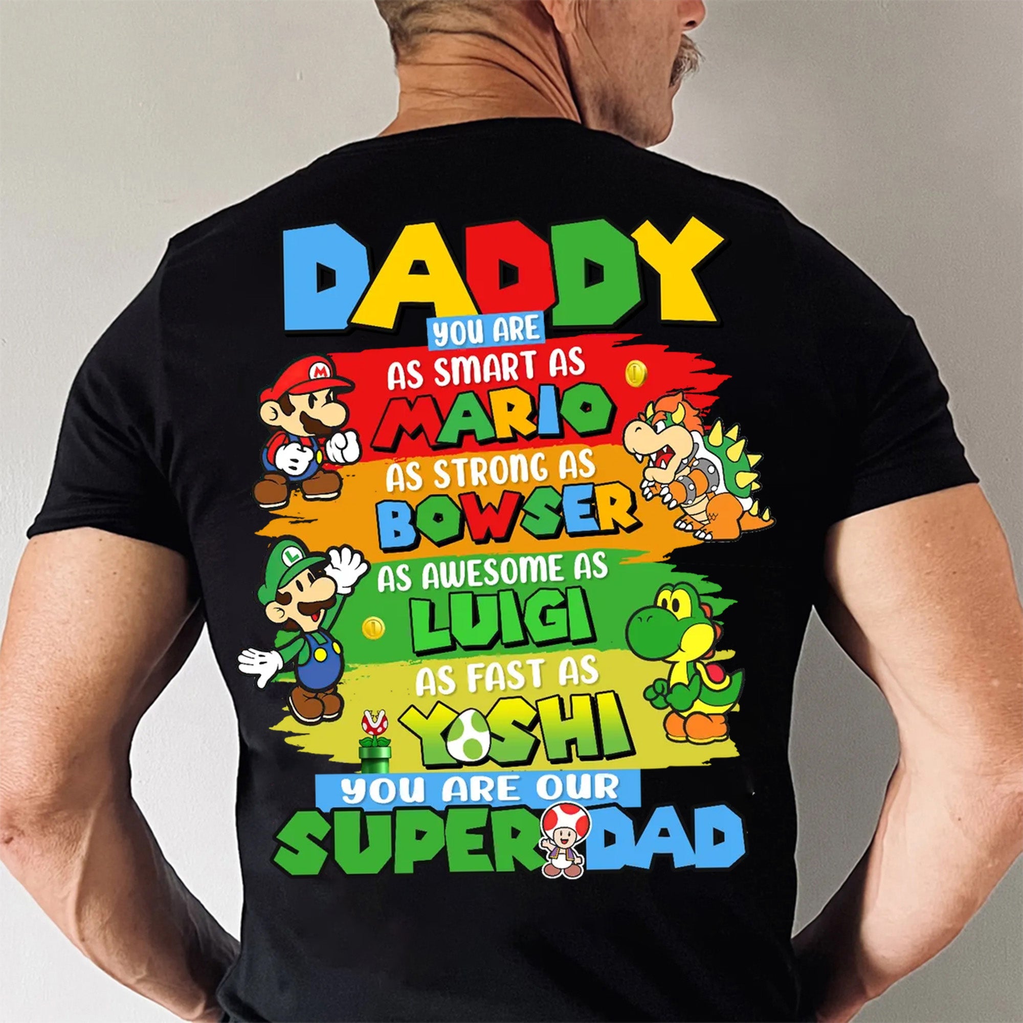 Personalized Father's Day Shirt Super Daddio Custom Name Gift for Dad Cotton Apparel GradoCreations