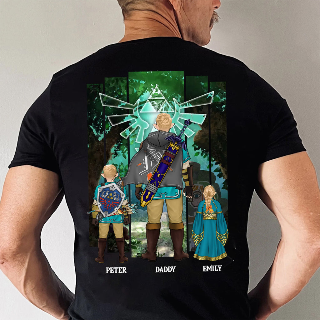 Personalized Adventure Shirt for Dad - Zelda Theme Father's Day Gift Cotton Apparel GradoCreations