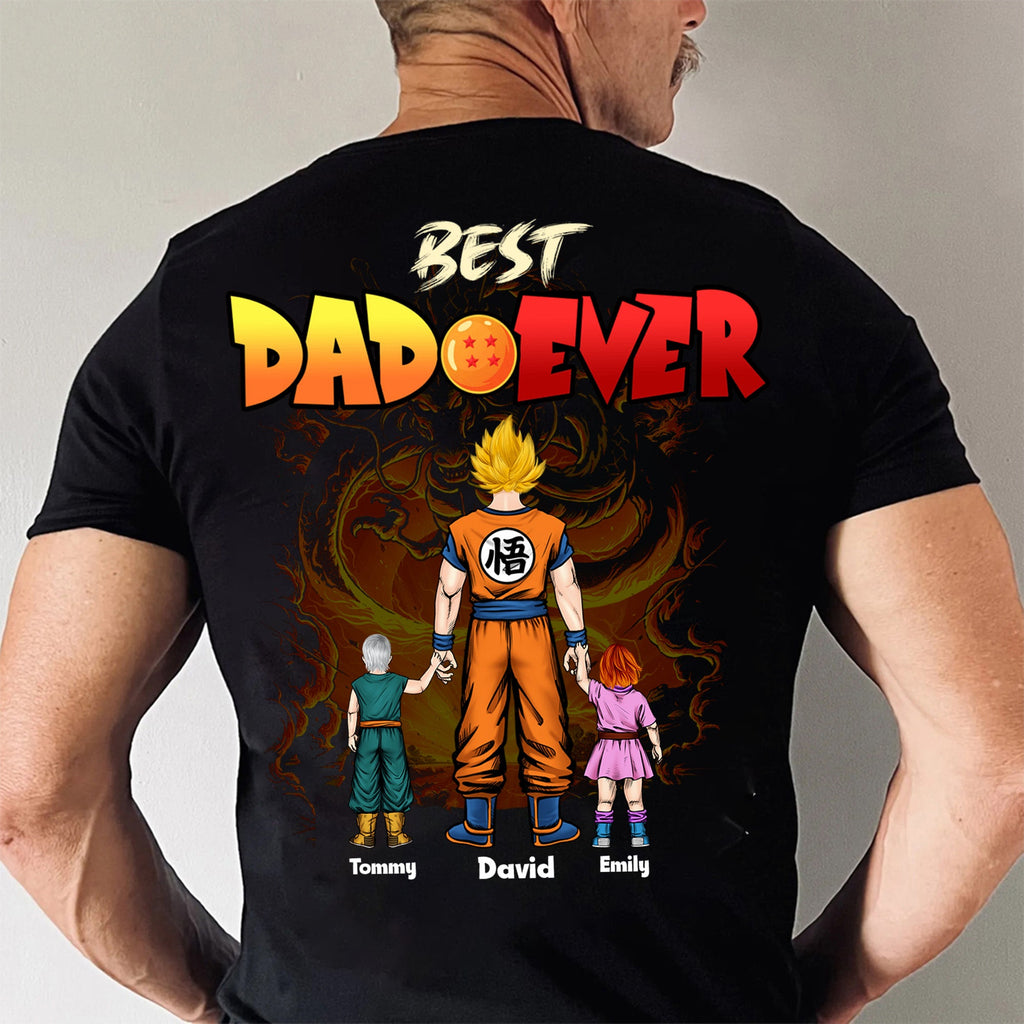 Personalized Dad and Kids Saiyan Shirt Unique Gift for Father's Day Cotton Apparel GradoCreations