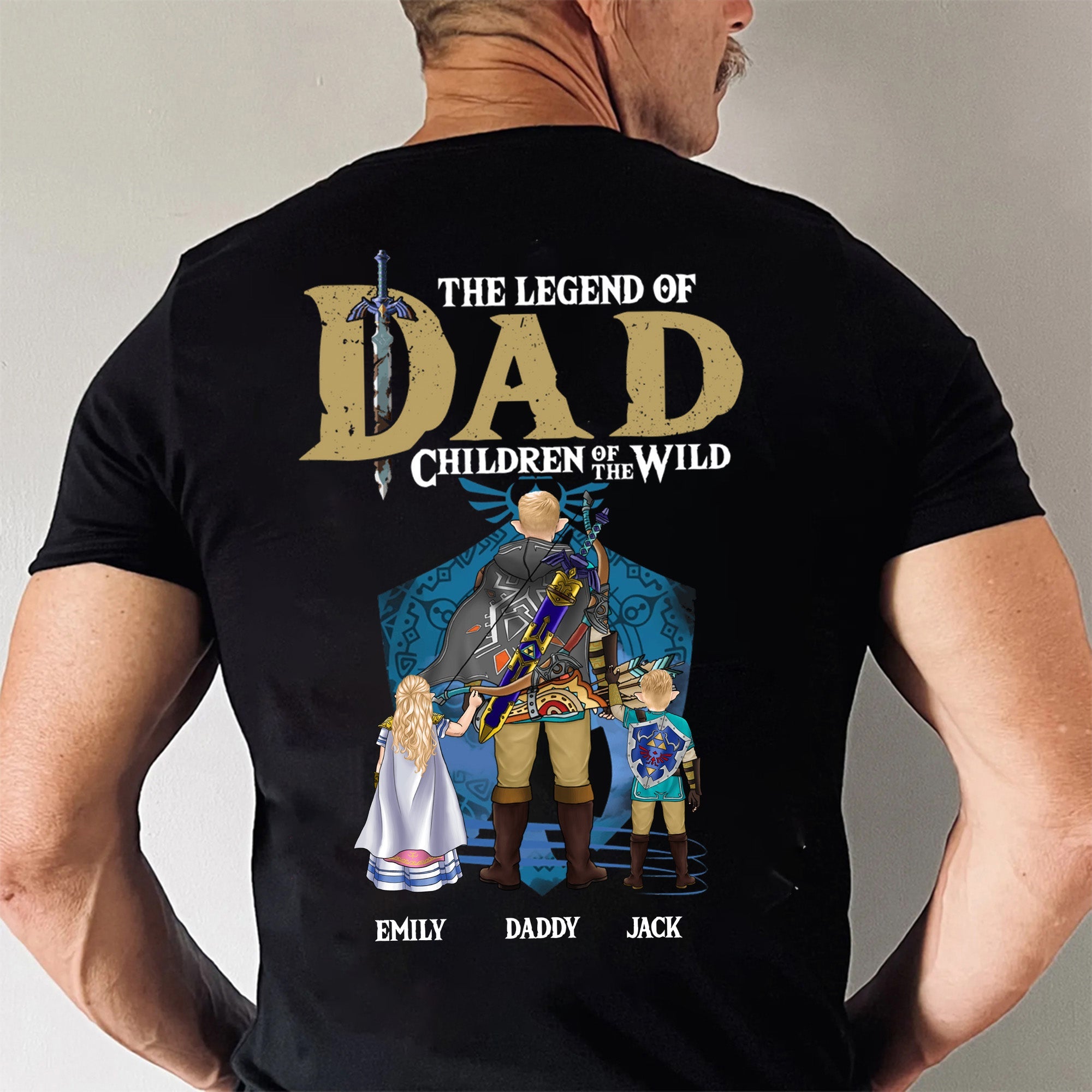 Personalized Legend Of Zelda Dad T-Shirt Gift for Father's Day Cotton Apparel GradoCreations