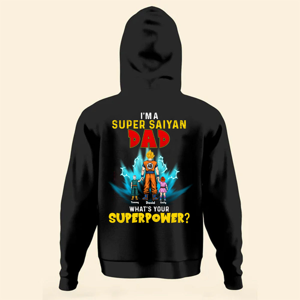 Personalized Super Saiyan Dad T-Shirt Custom Name Gift for Father's Day Cotton Apparel GradoCreations