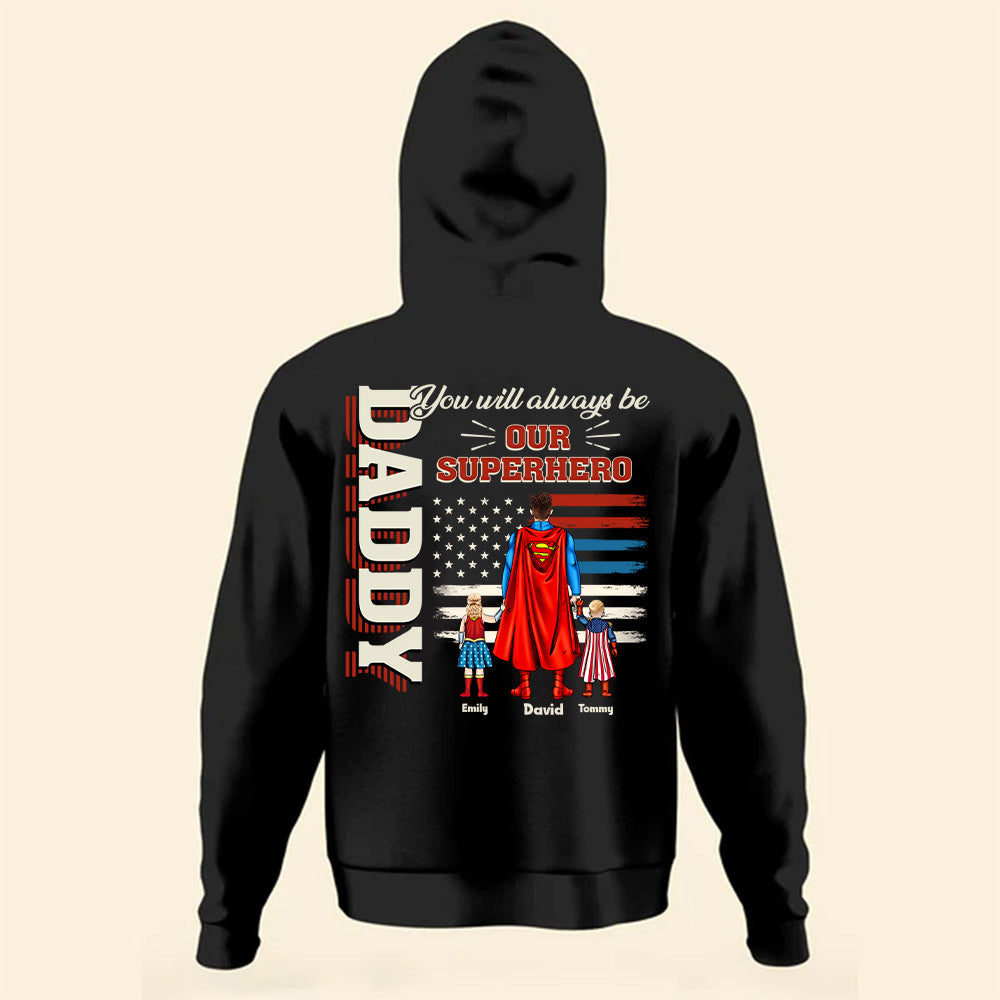Personalized Dad T-Shirt You Will Always Be Our Superhero Gift Cotton Apparel GradoCreations