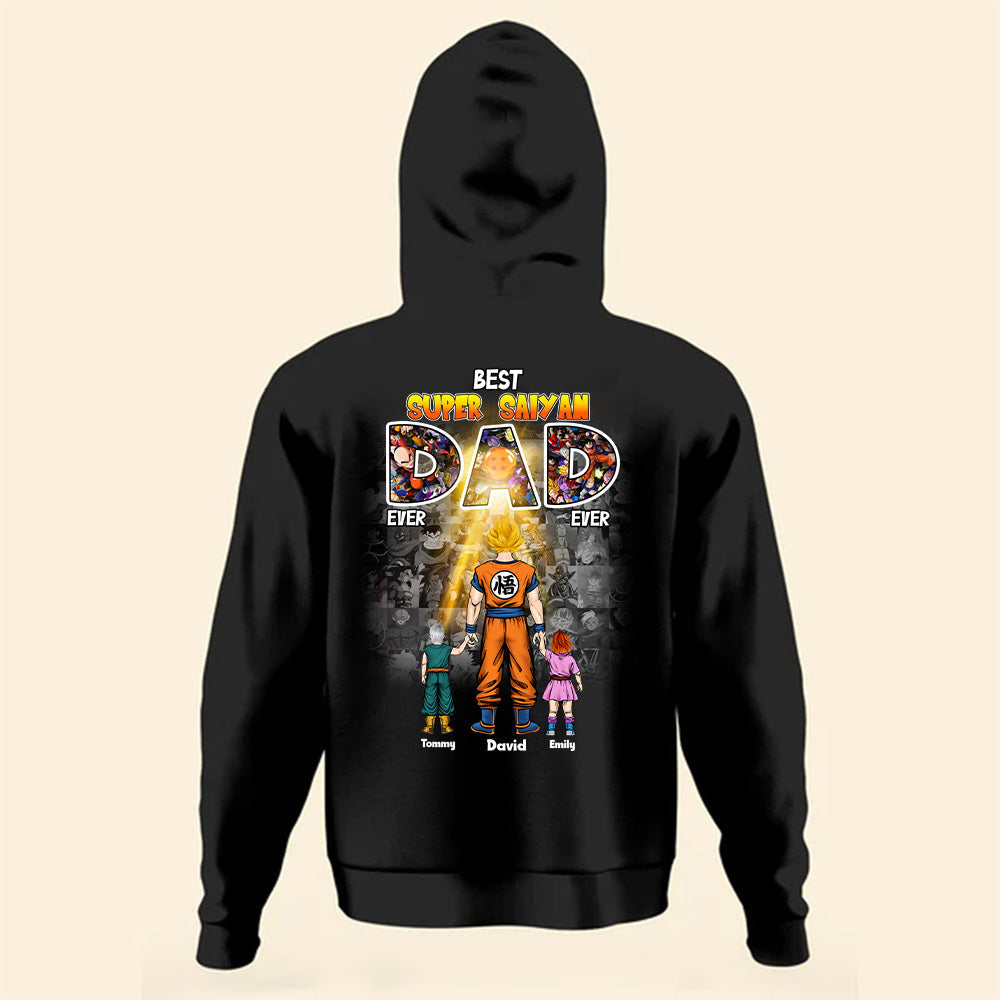 Personalized Super Saiyan Dad T-Shirt Custom Name Gift for Father's Day Cotton Apparel GradoCreations