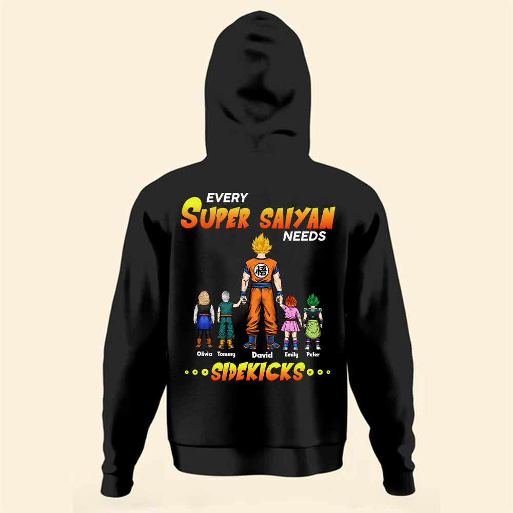 Personalized Super Saiyan Dad T-Shirt with Custom Names for Father's Day Gift Cotton Apparel GradoCreations