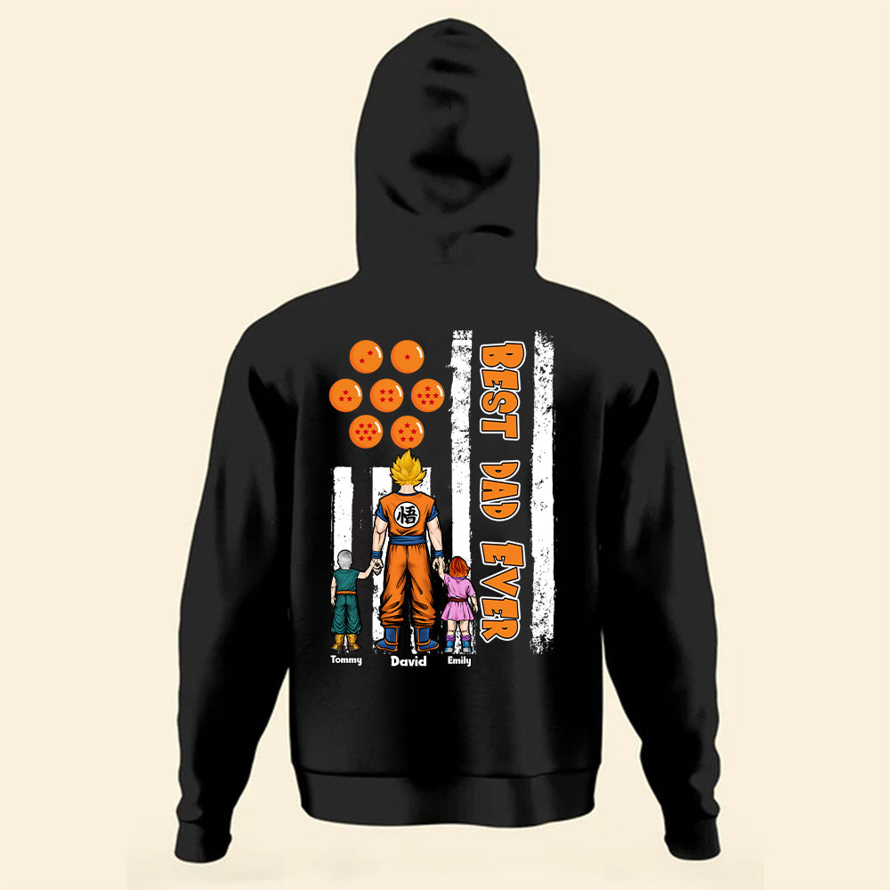 Personalized Saiyan Dad T-Shirt Gift for Father's Day Cotton Apparel Cotton Apparel GradoCreations