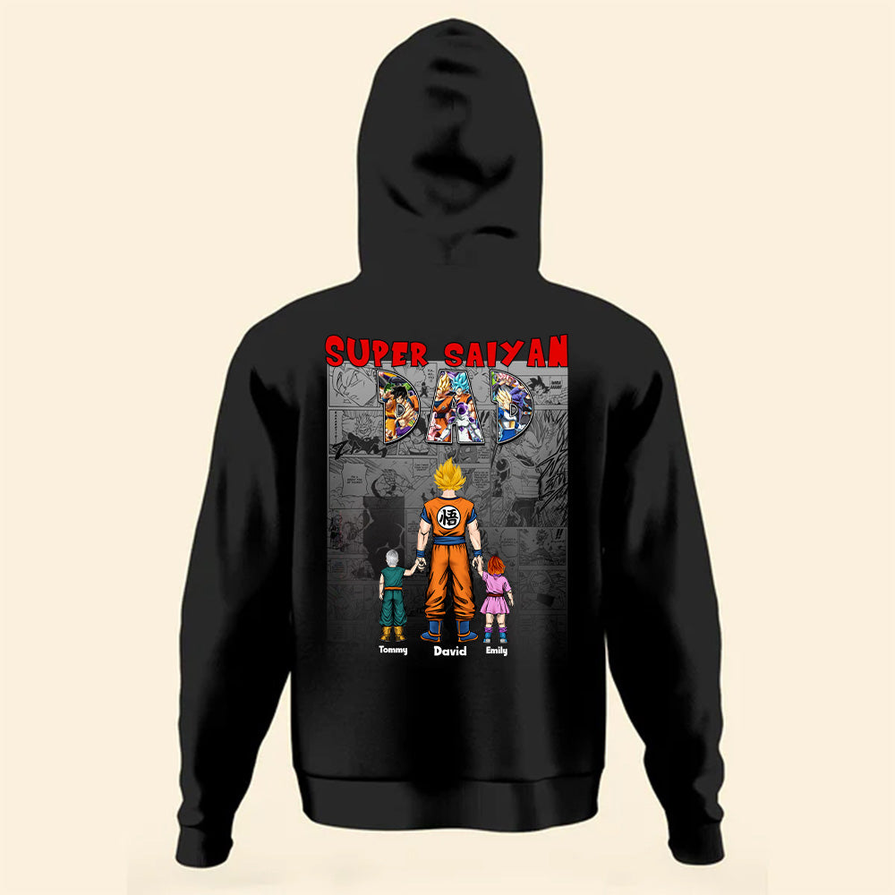 Personalized Super Saiyan Dad T-Shirt Gift for Father's Day Cotton Apparel GradoCreations
