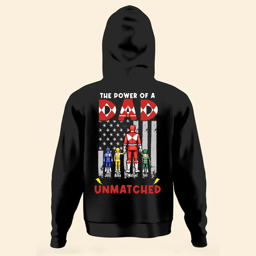 Personalized Dad T-Shirt with Power Rangers Design for Father's Day