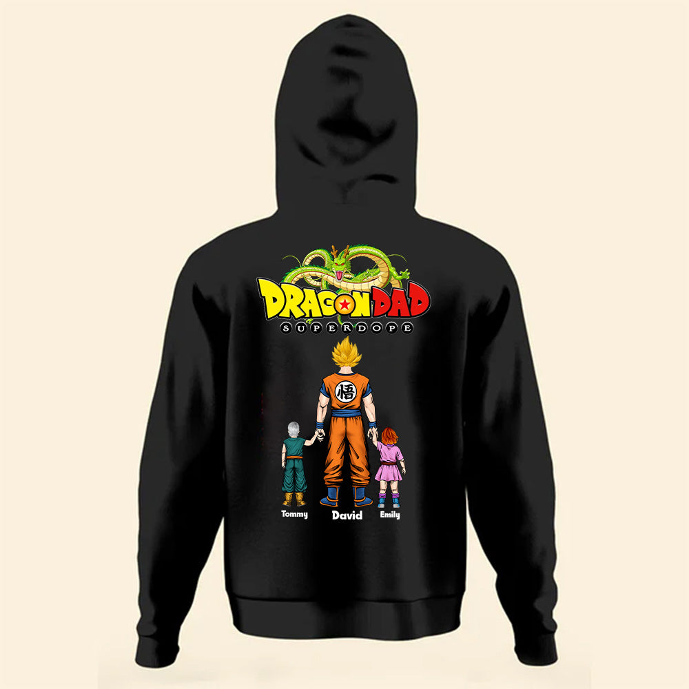Personalized Dragon Dad Superdope T-Shirt Gift for Father's Day Cotton Apparel GradoCreations