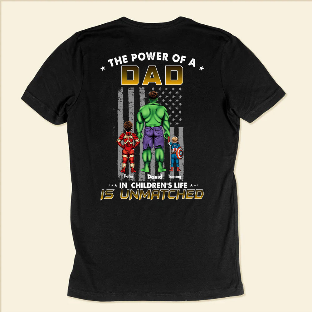 Personalized Superhero Dad T-Shirt Gift for Father's Day Cotton Apparel GradoCreations