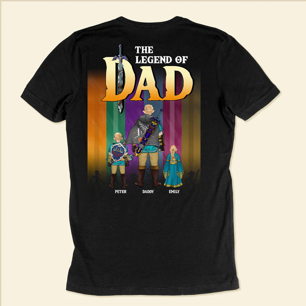 Personalized Legend of Dad T-Shirt Custom Name Gift for Father's Day Cotton Apparel GradoCreations