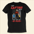 Personalized Co-Pilot T-Shirt for Dad with Cartoon Family Gift