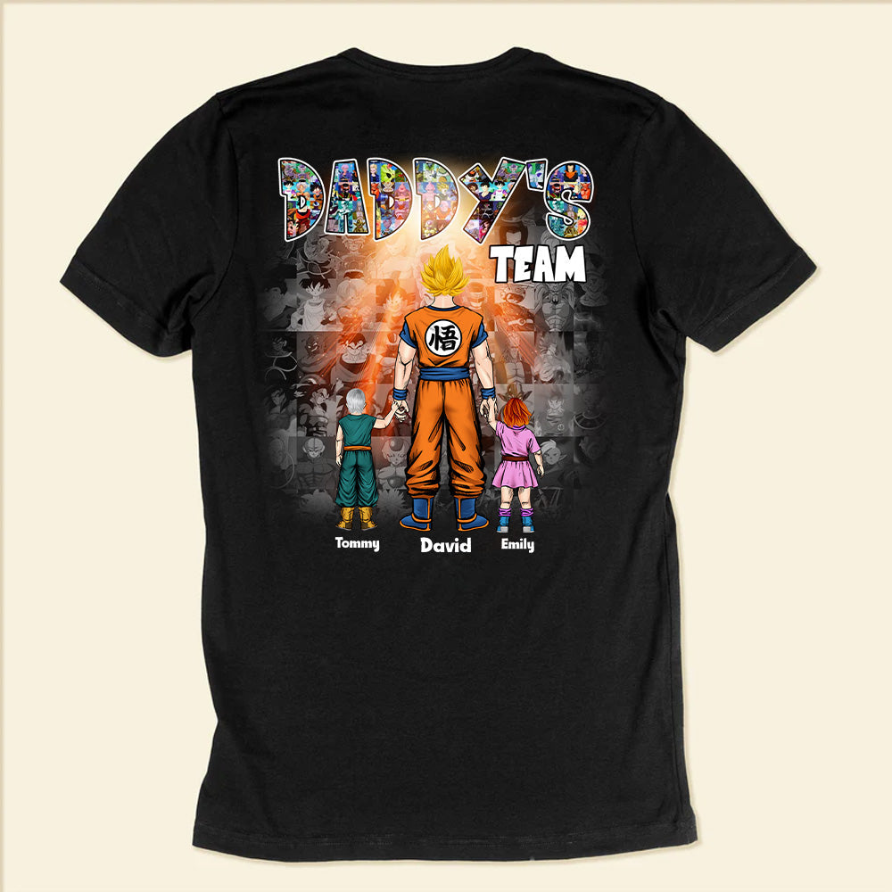 Personalized Daddy's Team T-Shirt Gift for Father's Day Cotton Apparel GradoCreations