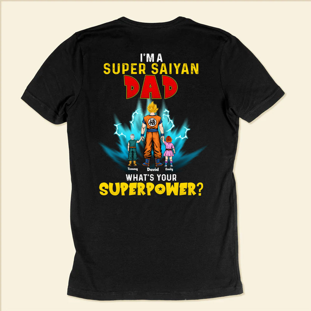 Personalized Super Saiyan Dad T-Shirt Custom Name Gift for Father's Day Cotton Apparel GradoCreations