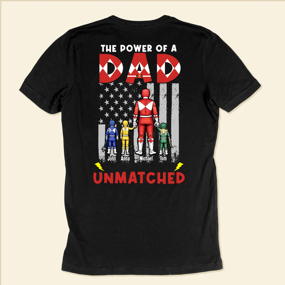 Personalized Dad T-Shirt with Power Rangers Design for Father's Day