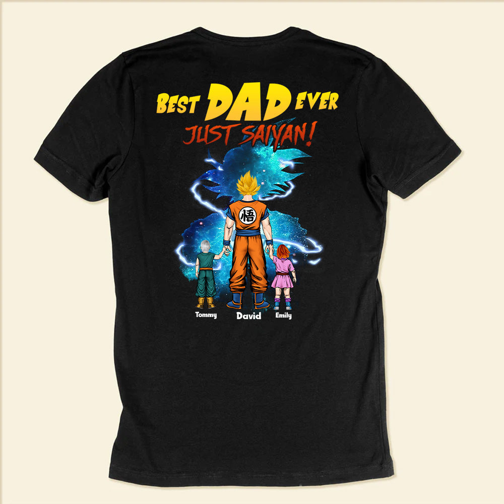 Personalized Just Saiyan Dad T-Shirt Custom Name Gift for Father's Day Cotton Apparel GradoCreations