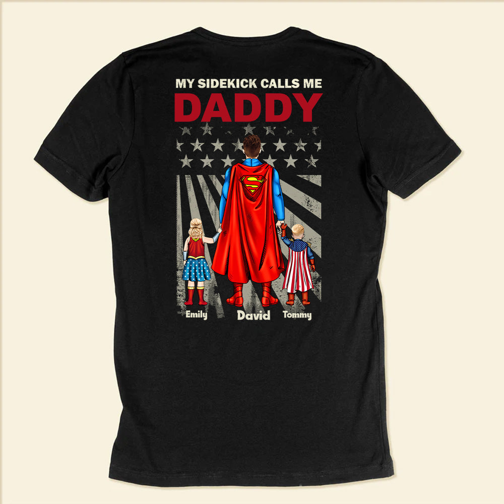 Personalized Superhero Daddy T-Shirt Custom Family Gift Cotton Apparel GradoCreations