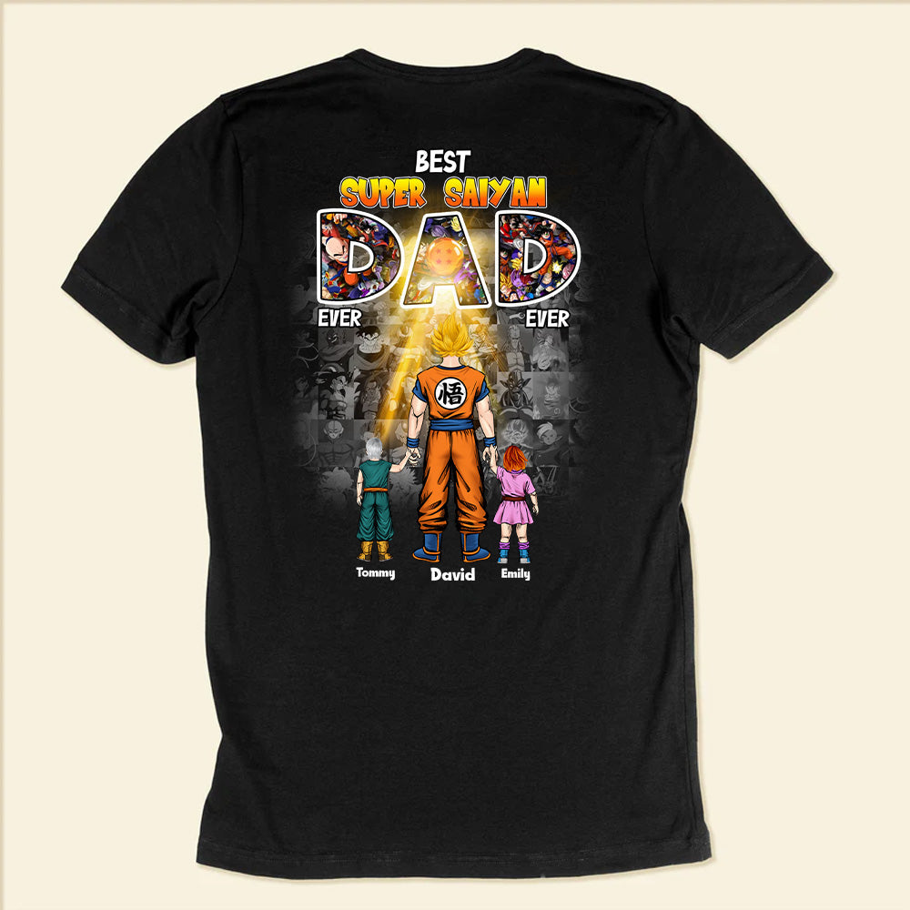 Personalized Super Saiyan Dad T-Shirt Custom Name Gift for Father's Day Cotton Apparel GradoCreations