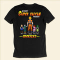 Personalized Super Saiyan Dad T-Shirt with Custom Names for Father's Day Gift Cotton Apparel GradoCreations