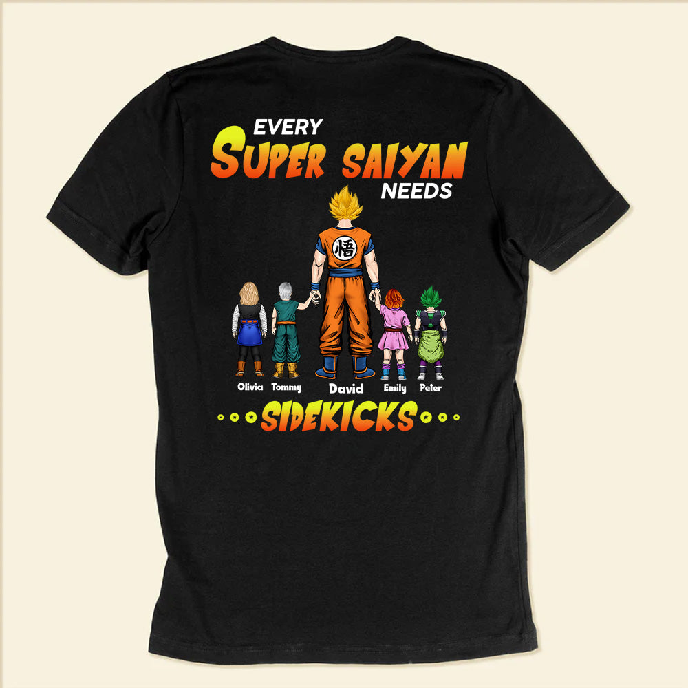Personalized Super Saiyan Dad T-Shirt with Custom Names for Father's Day Gift Cotton Apparel GradoCreations