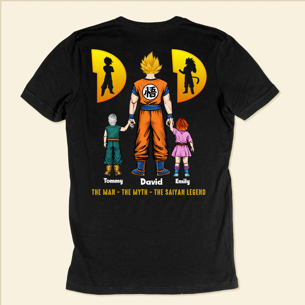 Personalized Cartoon Dad T-Shirt Gift for Father's Day - Cotton Apparel Cotton Apparel GradoCreations