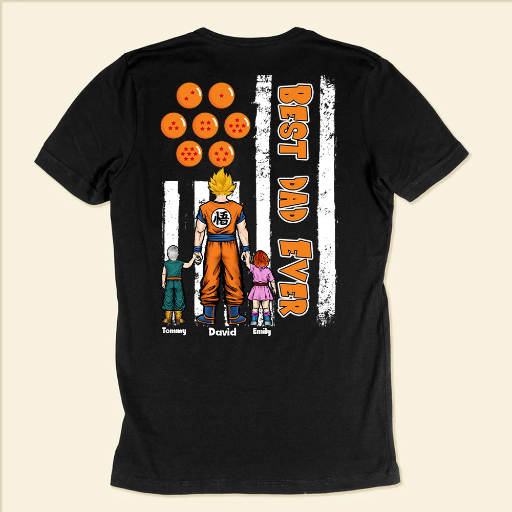 Personalized Saiyan Dad T-Shirt Gift for Father's Day Cotton Apparel Cotton Apparel GradoCreations