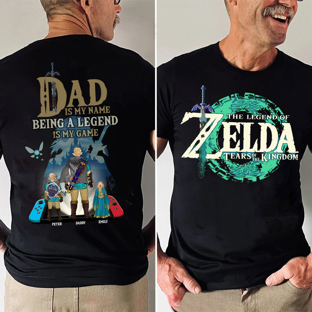 Personalized Legend Zelda Dad Shirt Custom Name Gift for Father's Day Cotton Apparel GradoCreations