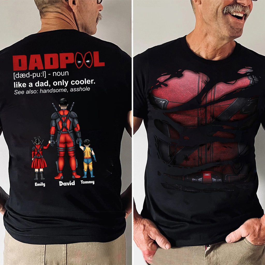 Personalized Dadpool Superhero Shirt Gift for Father's Day Cotton Apparel GradoCreations
