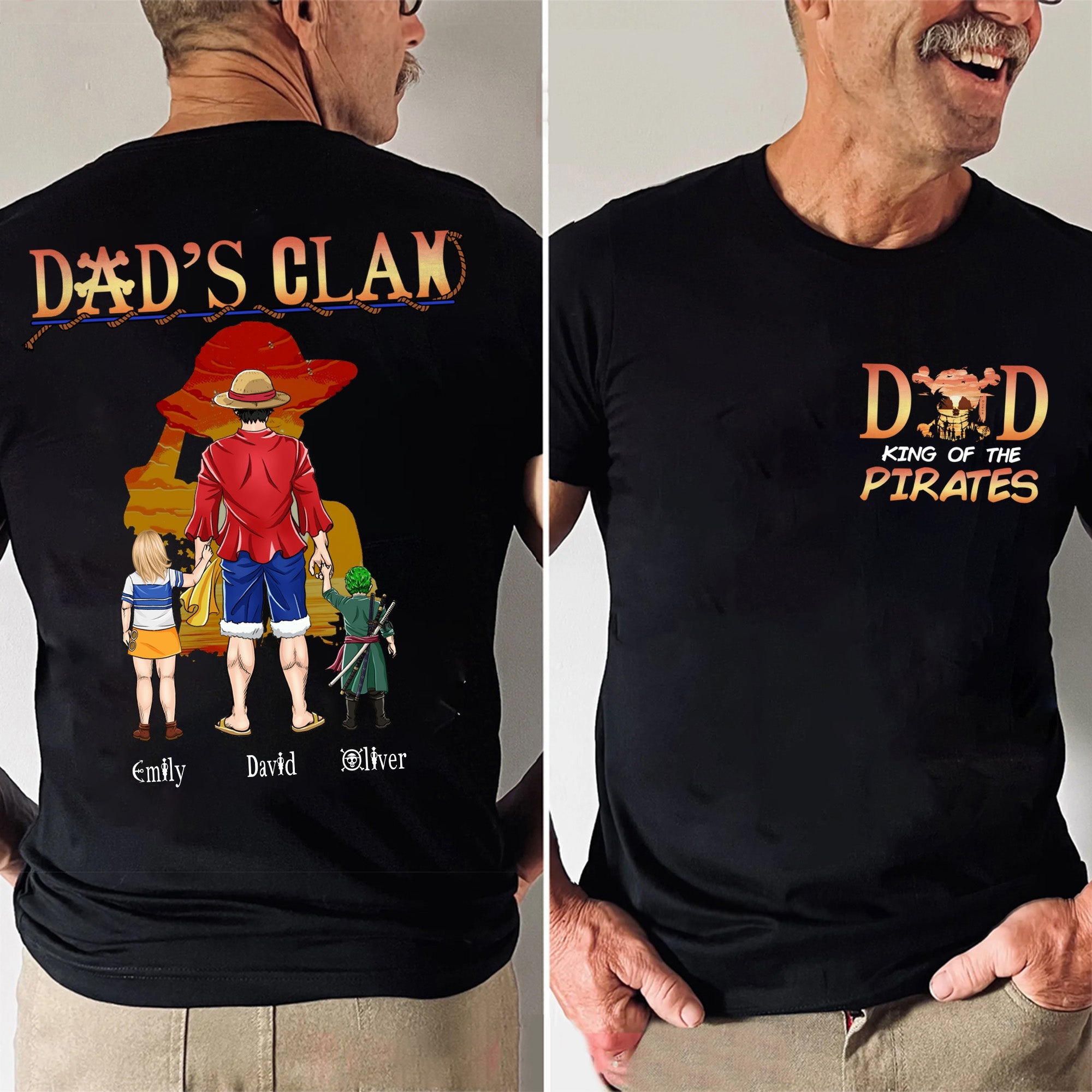 Personalized Pirate Adventure Dad Shirt Custom Name Gift for Father's Day Cotton Apparel GradoCreations