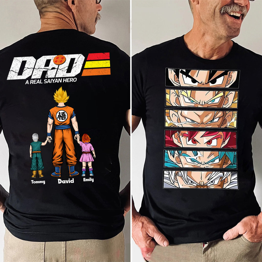 Personalized Dragon Ball Z Dad Shirt Custom Name Gift for Father's Day Cotton Apparel GradoCreations