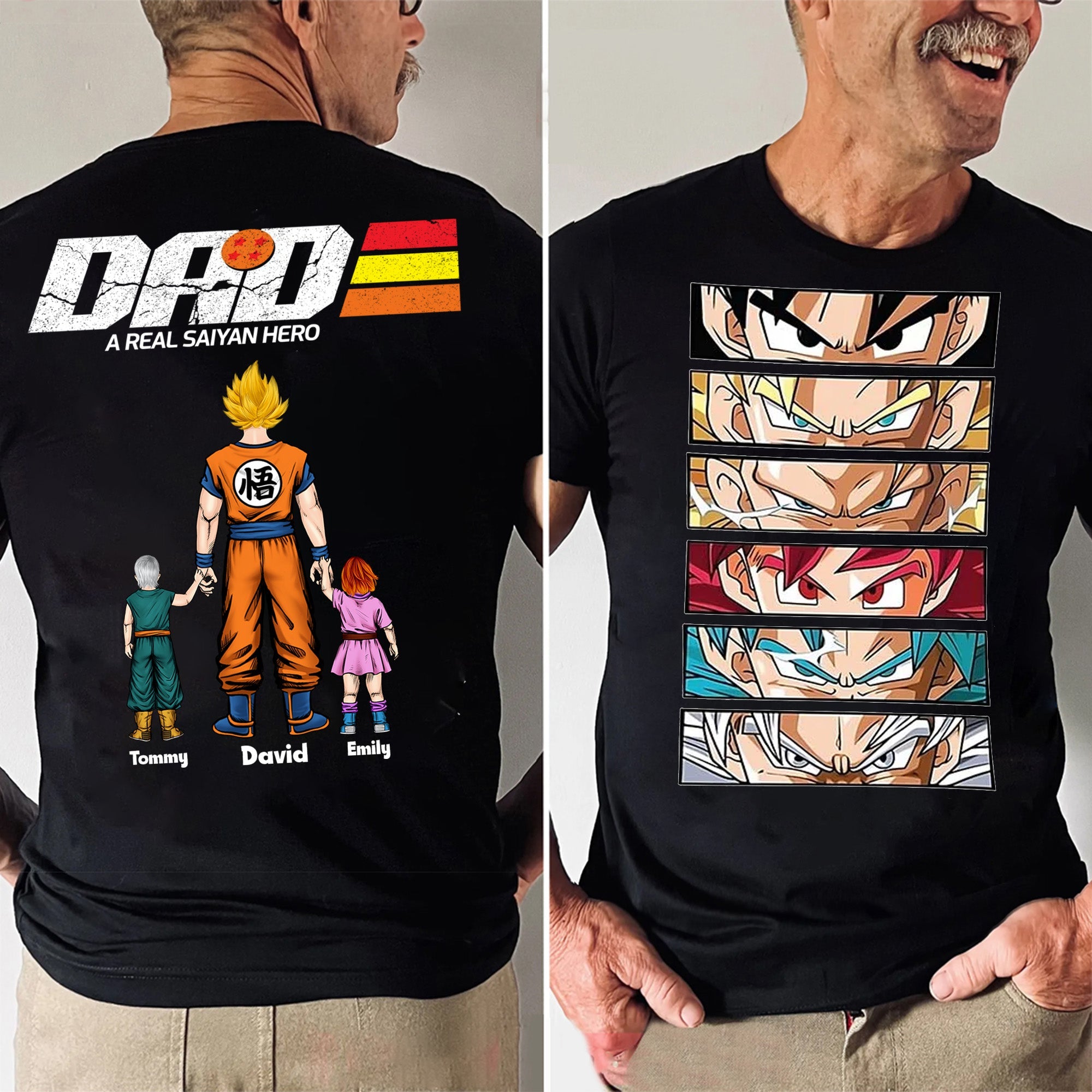 Personalized Dragon Ball Z Dad Shirt Custom Name Gift for Father's Day Cotton Apparel GradoCreations