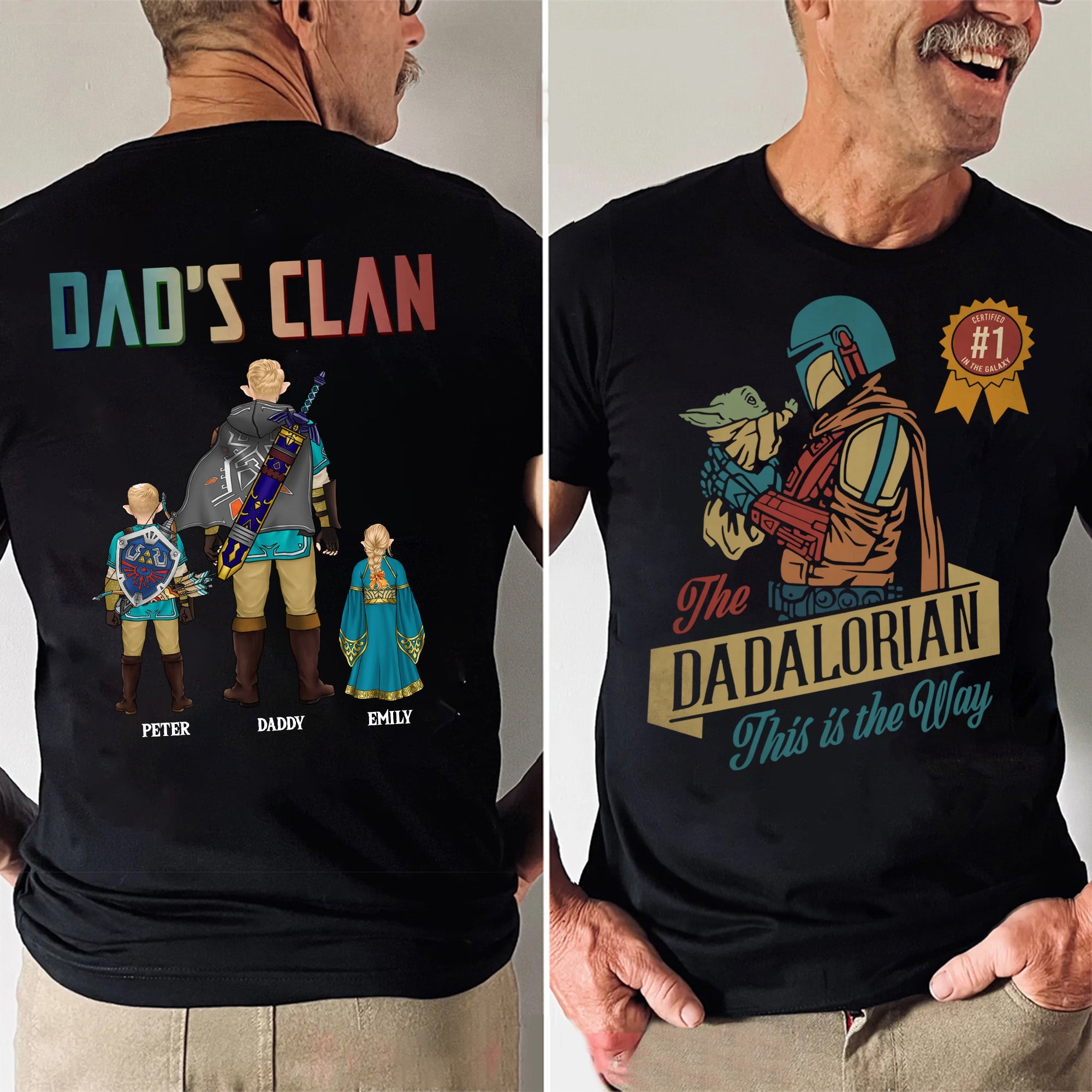 Personalized Father's Day Shirt for Dad with Zelda Design Cotton Apparel GradoCreations