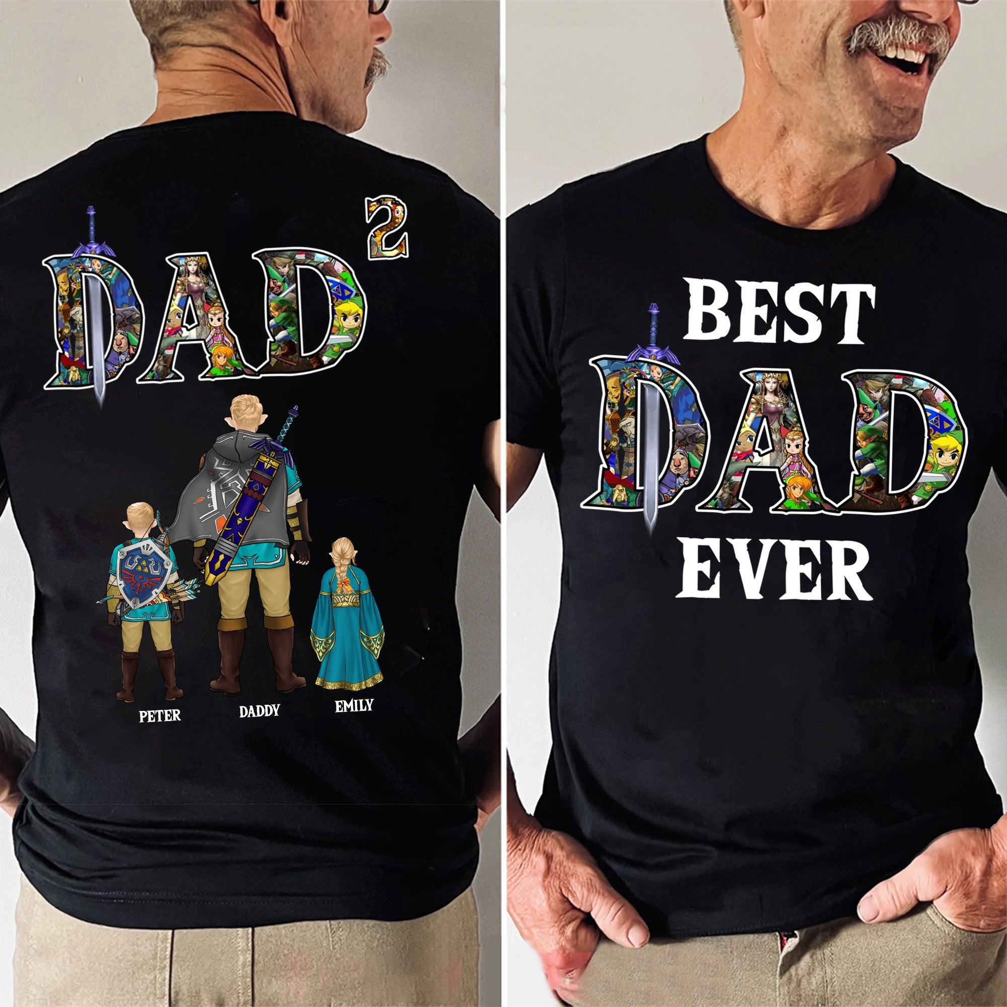 Personalized Super Dad Shirt Custom Name Gift for Father's Day Cotton Apparel GradoCreations