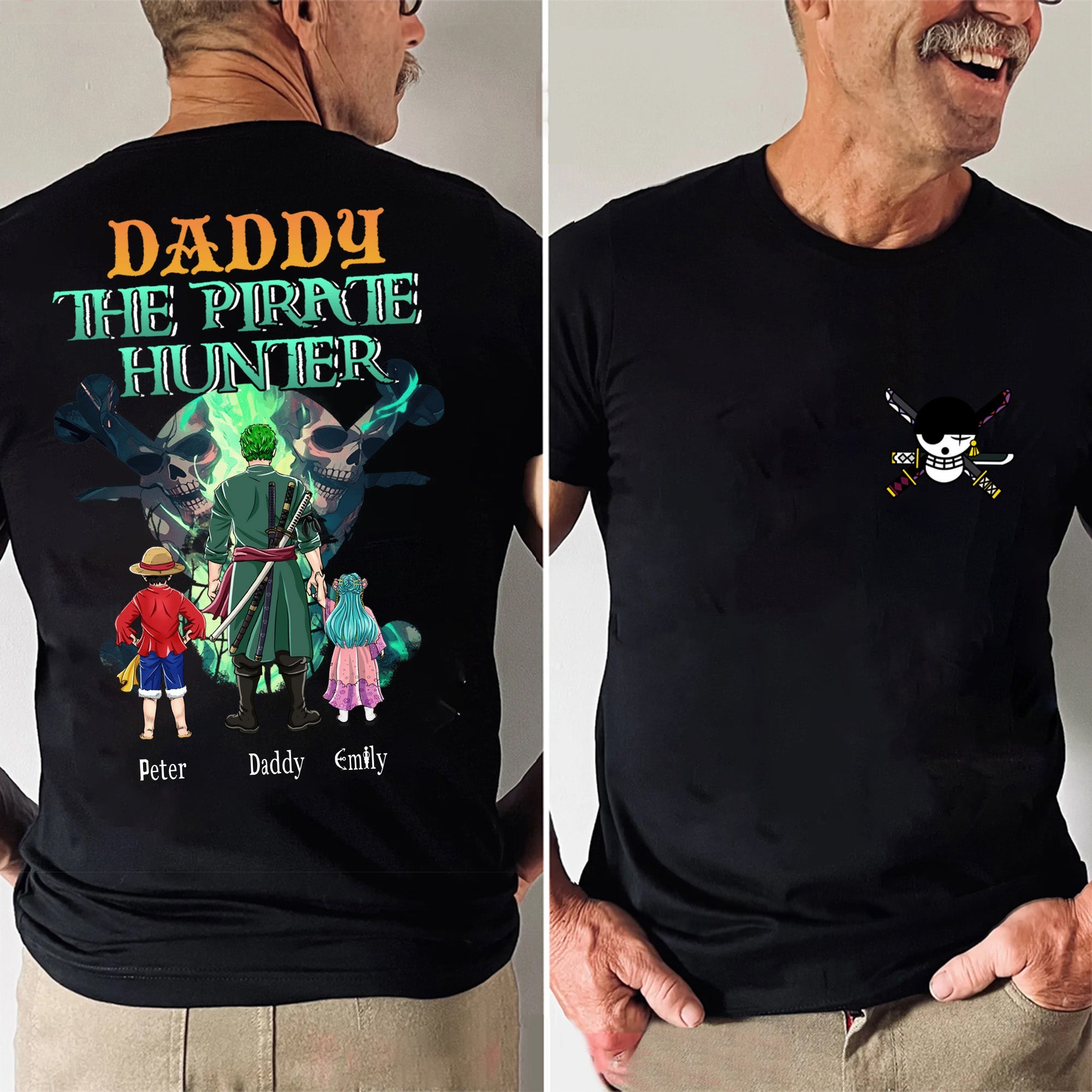 Personalized Pirate Hunter Shirt for Dad | Custom Name Gift Cotton Apparel GradoCreations