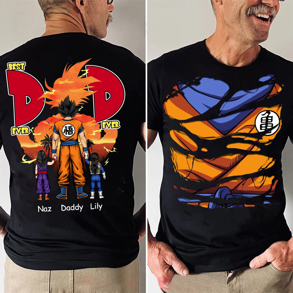 Personalized Best Dad Ever T-Shirt Custom Name Gift for Dad