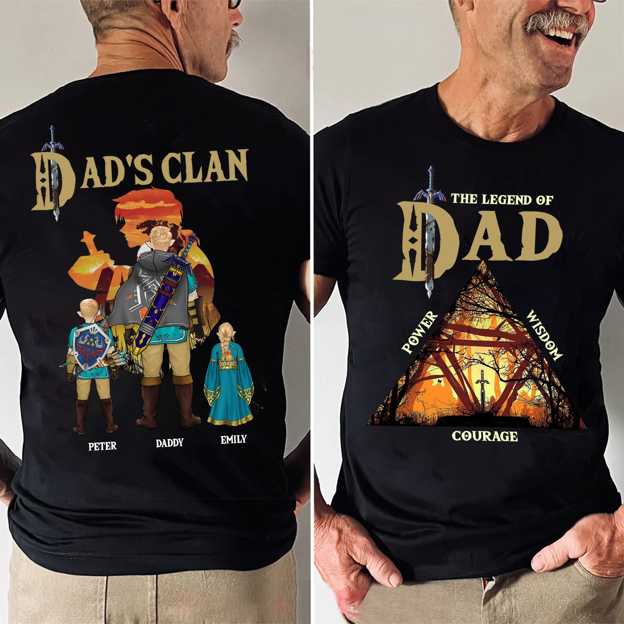 Personalized The Legend of Zelda Shirt Gift for Dad - Father's Day Apparel Cotton Apparel GradoCreations