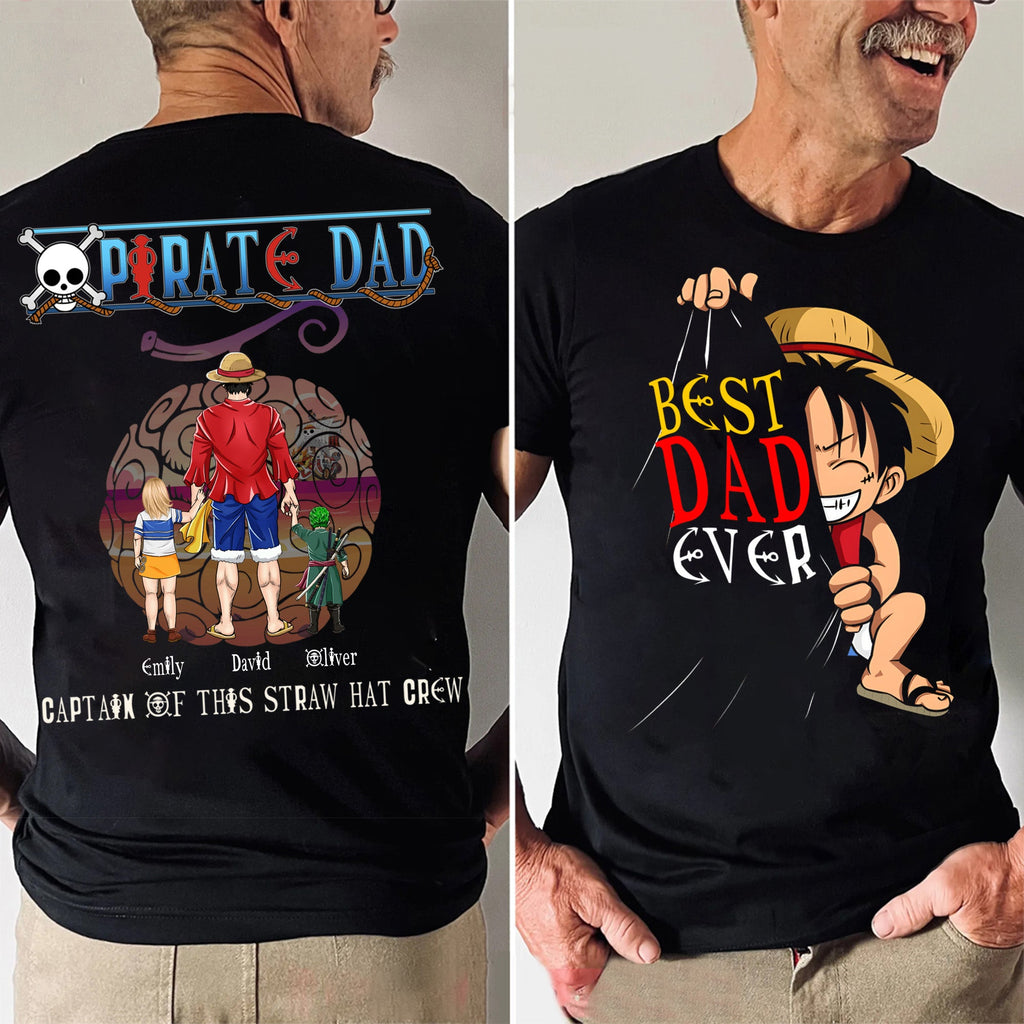 Personalized Pirate Dad Shirt Best Dad Ever Gift for Father's Day Cotton Apparel GradoCreations