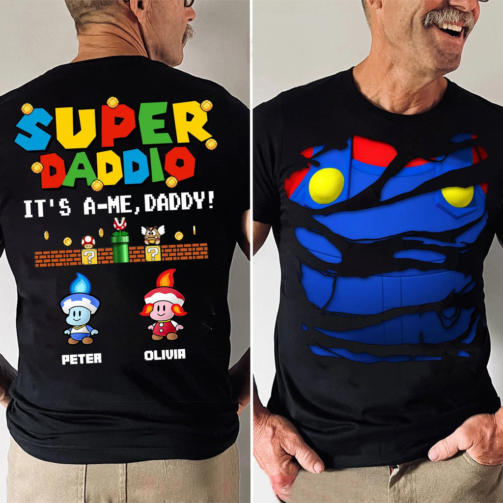 Personalized Super Daddio T-Shirt for Dad | Funny Father's Day Gift Cotton Apparel GradoCreations