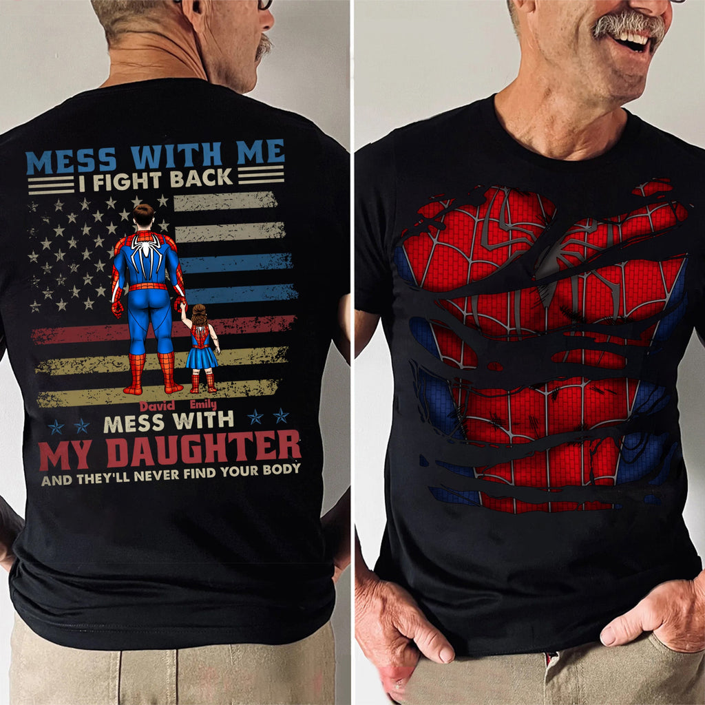 Personalized Superhero Dad Shirt Custom Name Gift for Father's Day Cotton Apparel GradoCreations