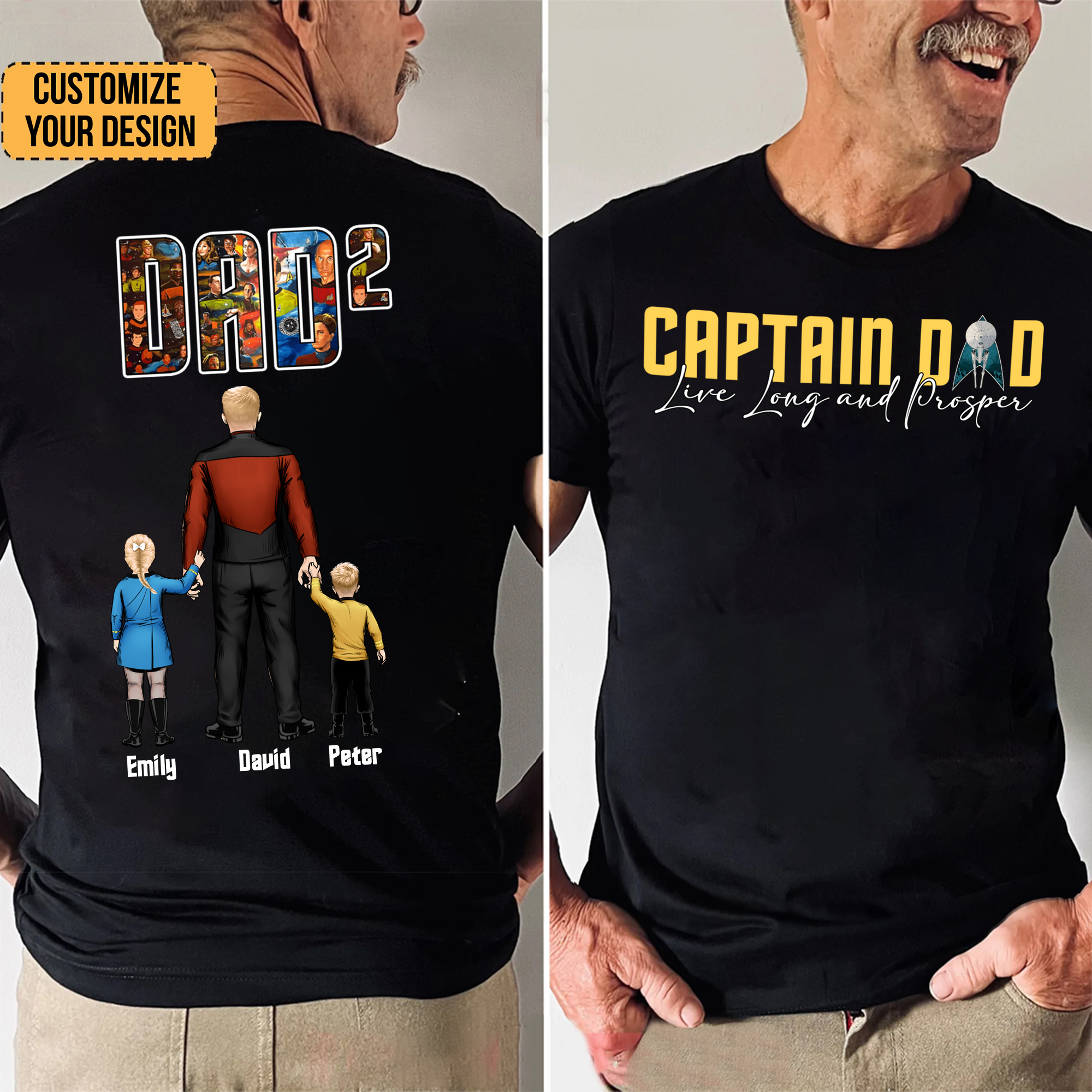 Personalized Captain Dad Shirt Live Long and Prosper Gift for Dad
