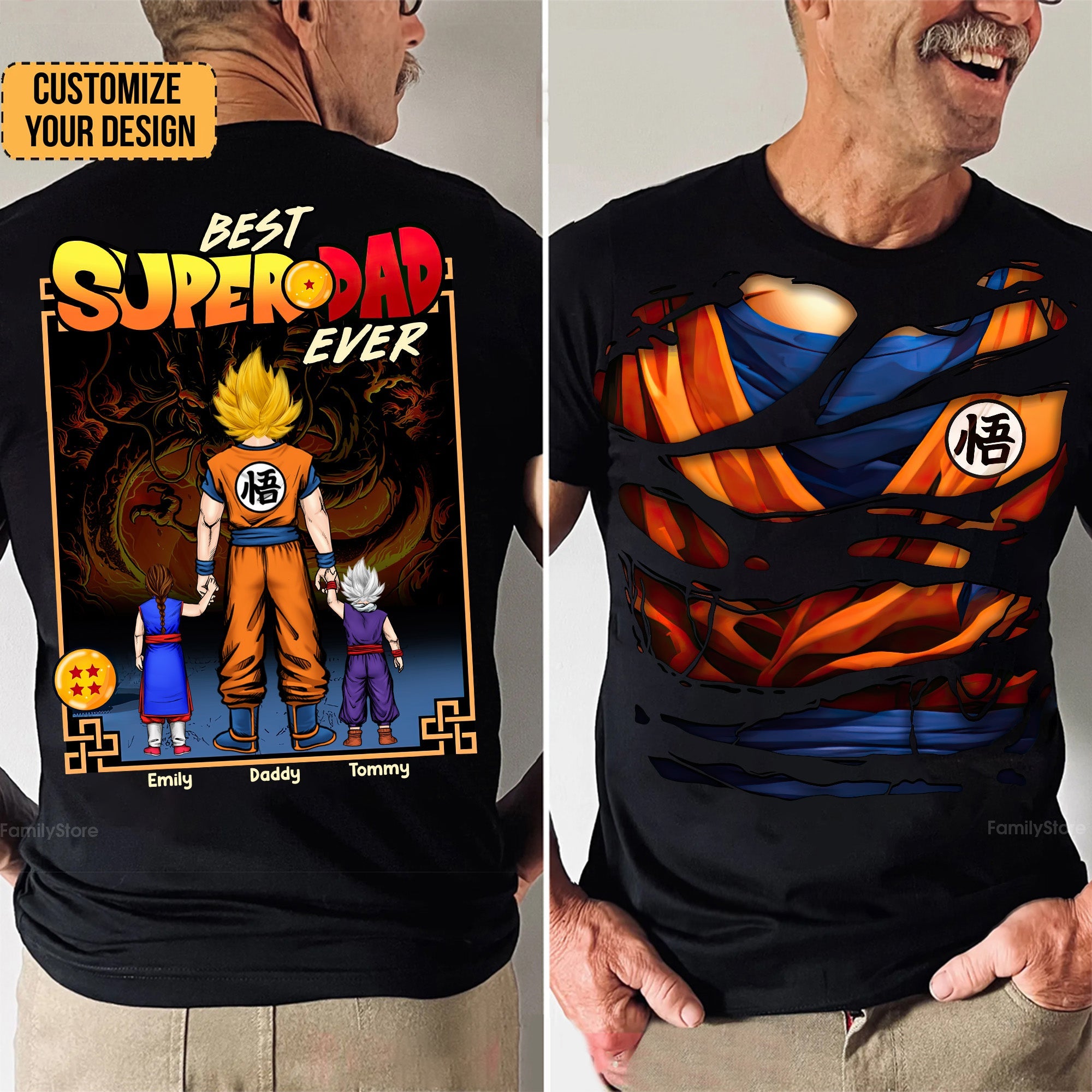 Personalized Best Super Dad Ever Shirt Gift for Dad