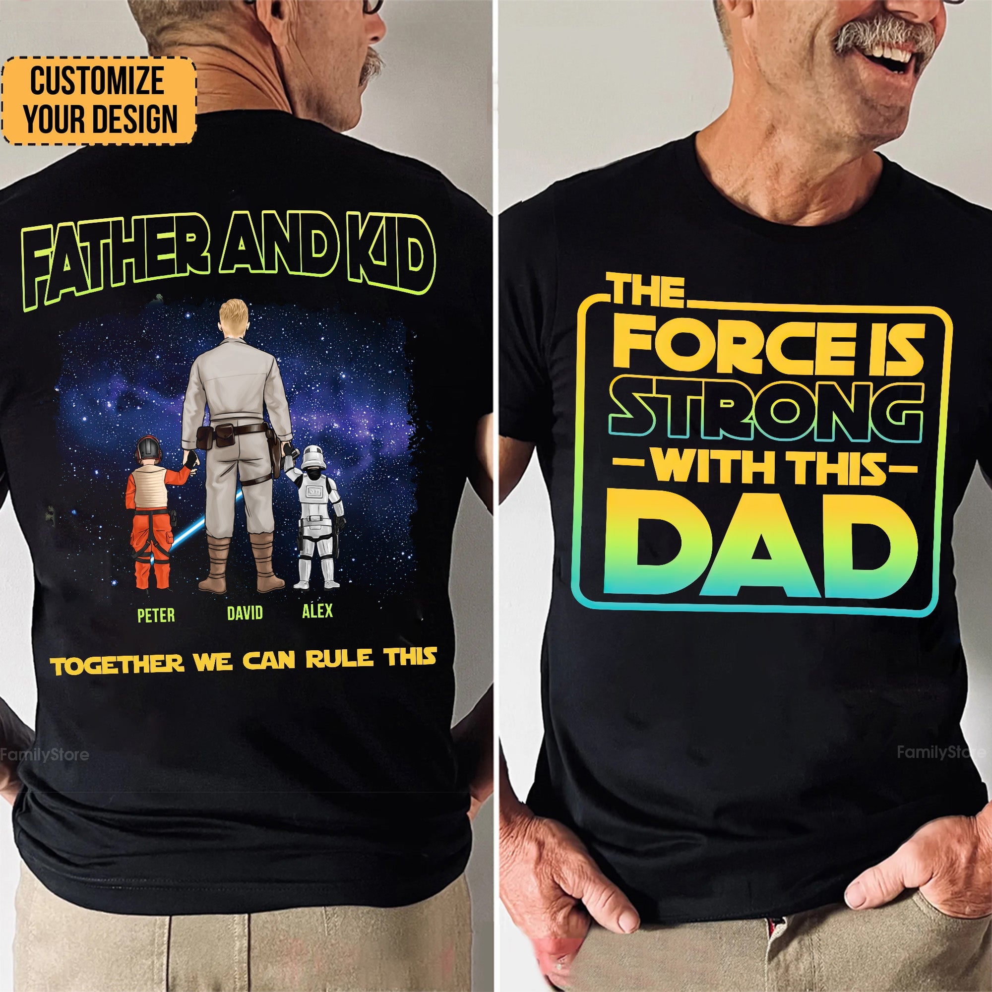 Personalized Star Wars Dad Shirt Gift for Father's Day