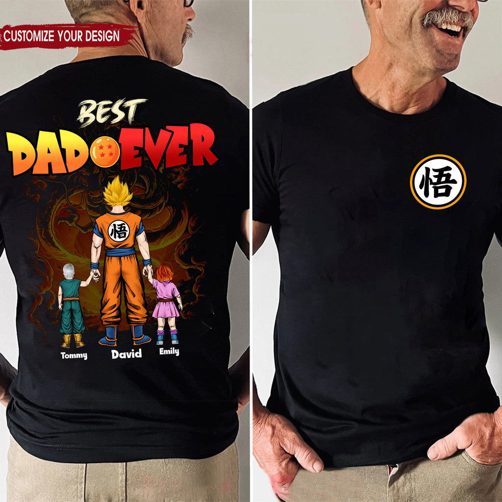 Personalized Dad and Kids Saiyan Shirt Unique Gift for Father's Day Cotton Apparel GradoCreations