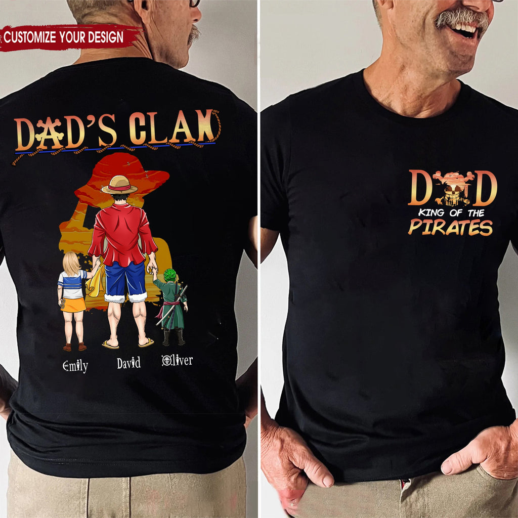Personalized Pirate Adventure Dad Shirt Custom Name Gift for Father's Day Cotton Apparel GradoCreations