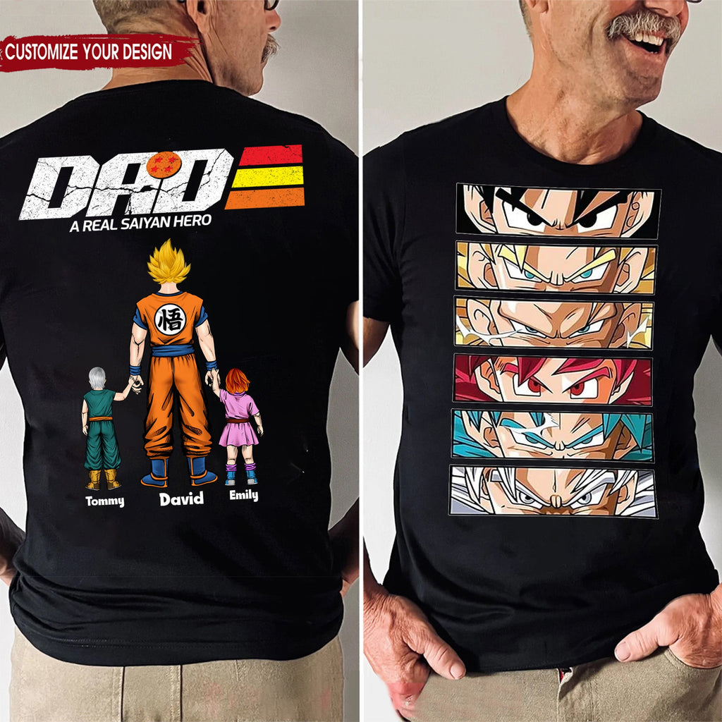 Personalized Dragon Ball Z Dad Shirt Custom Name Gift for Father's Day Cotton Apparel GradoCreations