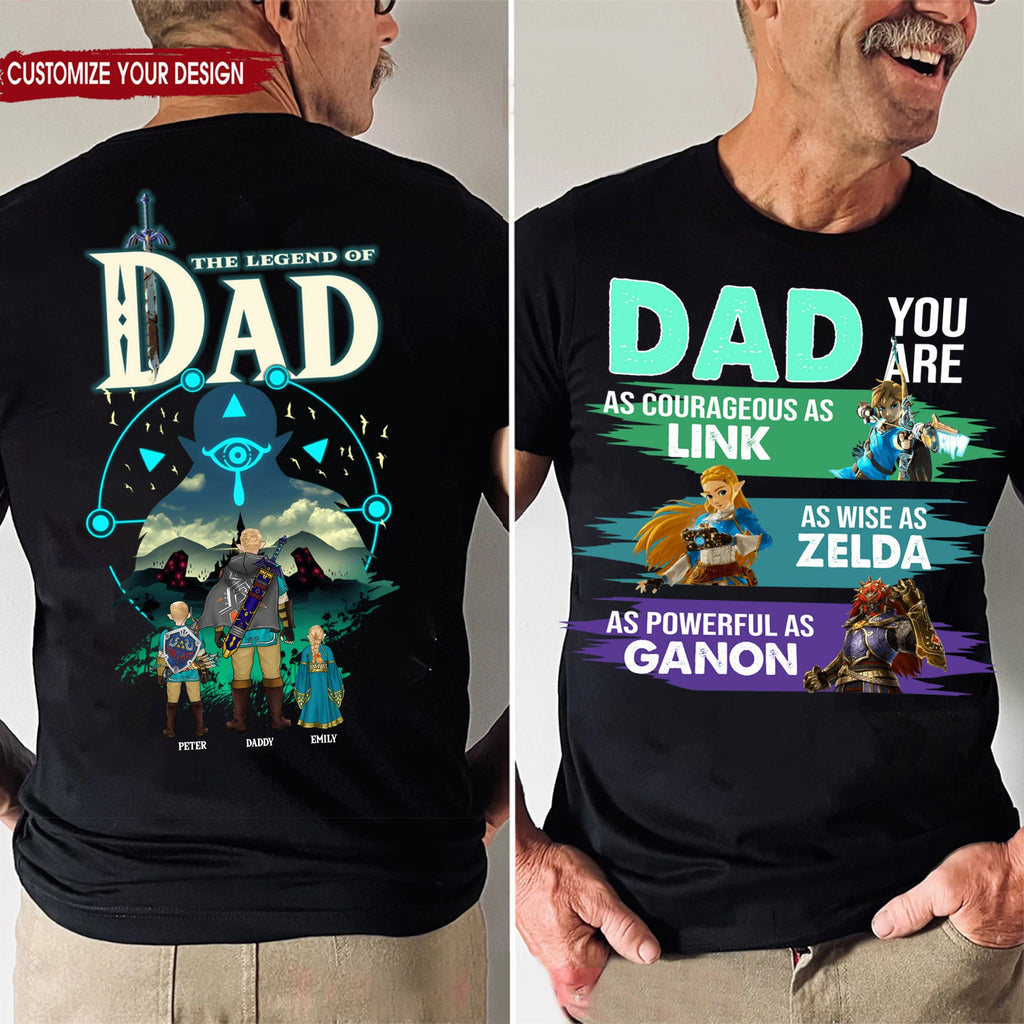 Personalized Dad Shirt As Powerful As Ganon - Father's Day Gift Cotton Apparel GradoCreations