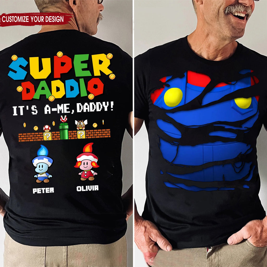 Personalized Super Daddio T-Shirt for Dad | Funny Father's Day Gift Cotton Apparel GradoCreations
