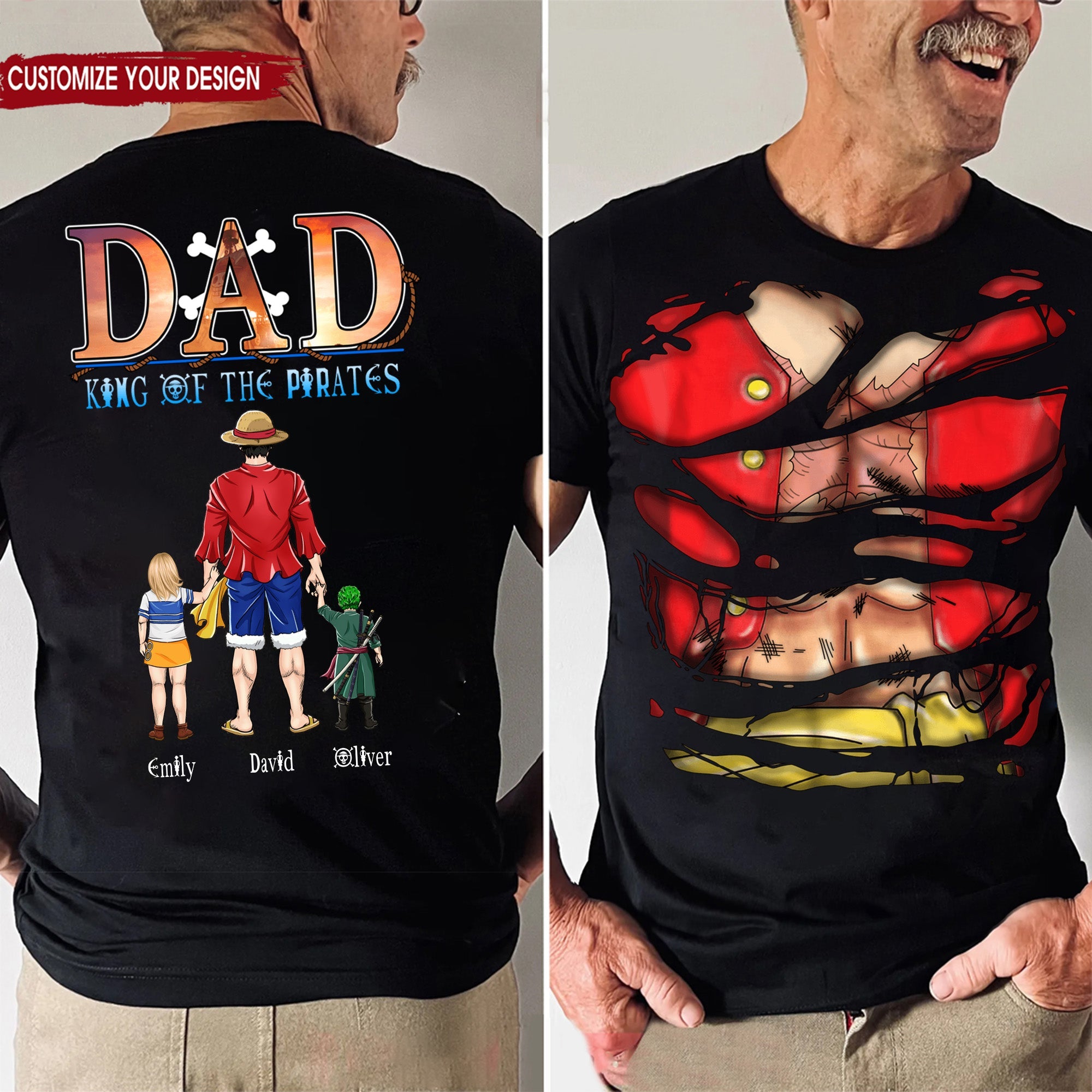 Personalized Cotton Shirt for Dad King of the Pirates Gift Cotton Apparel GradoCreations