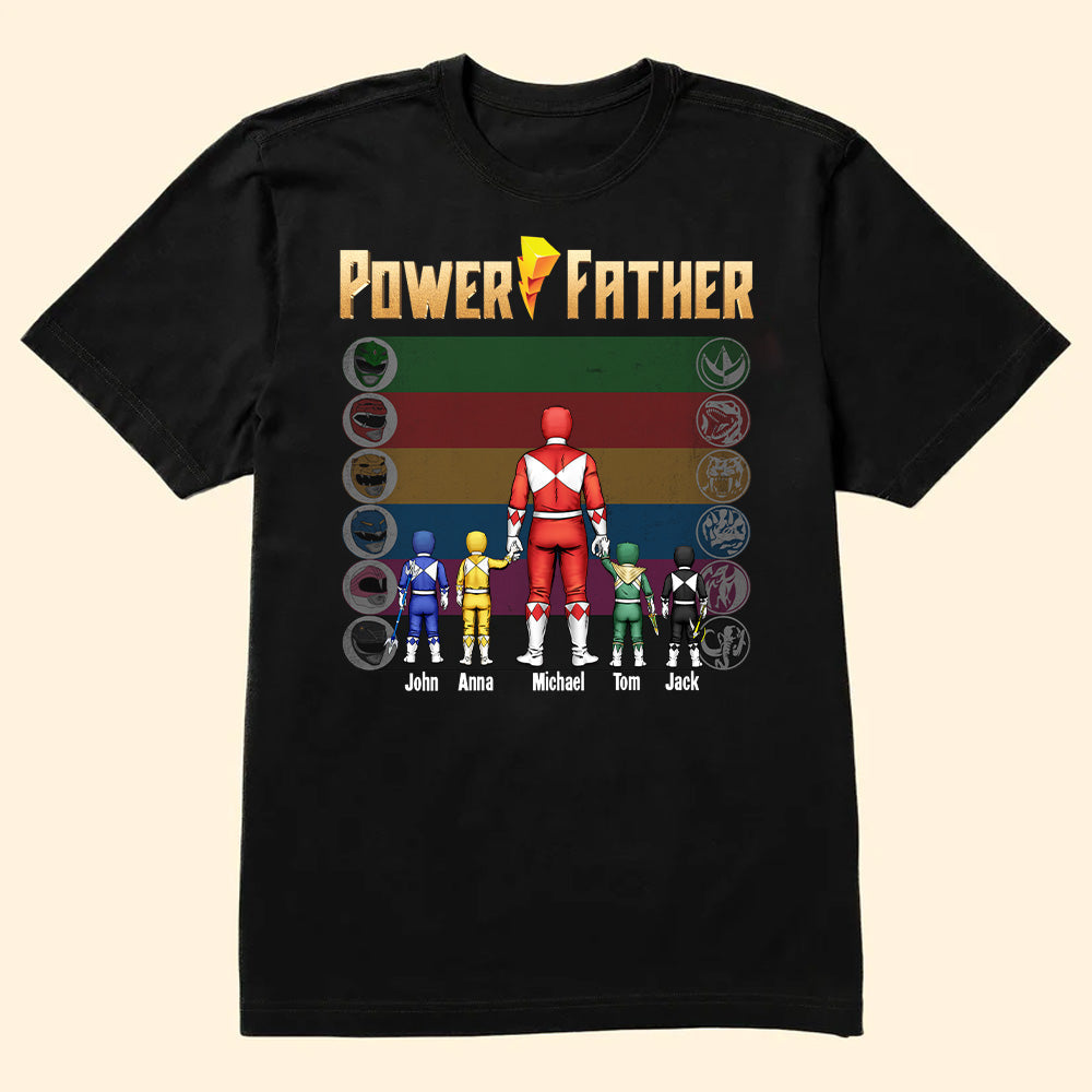 Personalized Power Rangers T-Shirt Gift for Dad Cotton Apparel